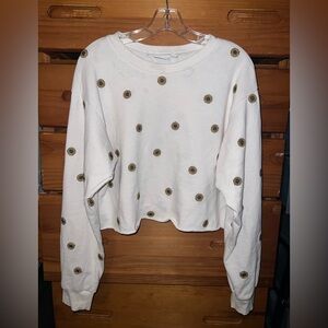 Mighty Fine Cream Sunflower Embroidered Sweatshirt